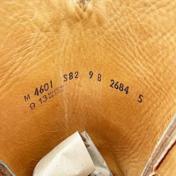 Lucchese Women’s 9 Brown Mad Dog Stud Wingtip Distressed Western Cowgirl Boots - Picture 11 of 12